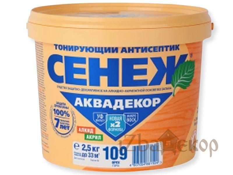 Антисептик СЕНЕЖ АКВАДЕКОР Х2-109 орех 2,5кг