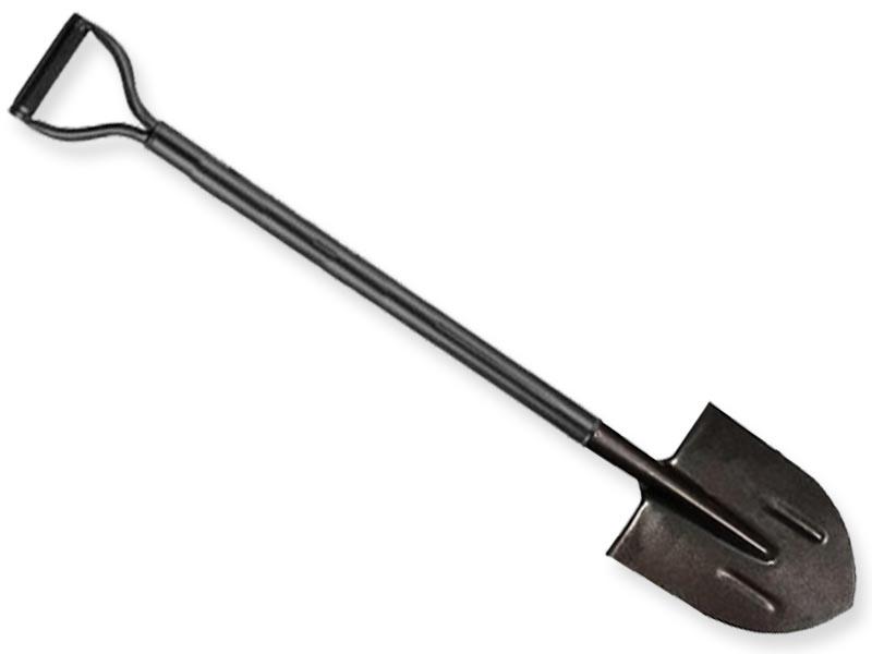 Лопата штыковая рельсовая сталь Прямая черная с черенком+ручка арт. 088